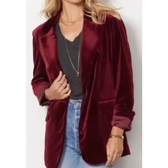 Blank nyc red velvet blazer Classic single button Medium - Picture 9 of 9